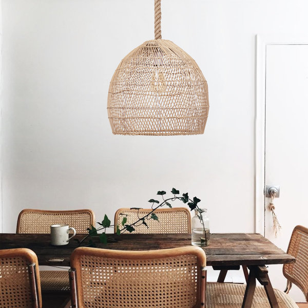 Bayou Breeze Raiford 1 - Light Natural Rattan Single Pendant | Wayfair